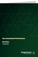 Sample investment performance report generated by Fastrak